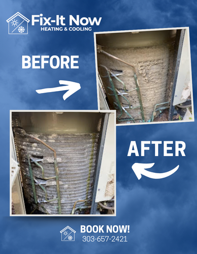 Before & After Of Dirty AC Condenser Coil Cleaning